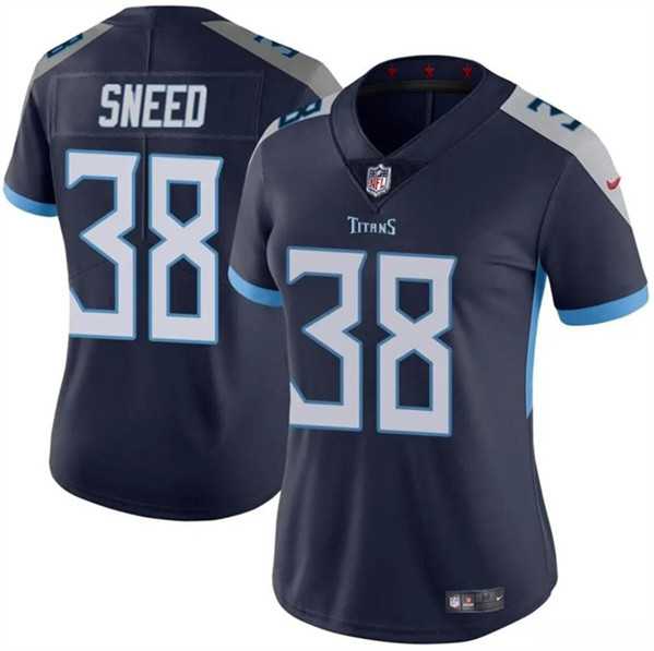 Women%27s Tennessee Titans #38 L%27Jarius Sneed Navy Vapor Stitched Jersey Dzhi